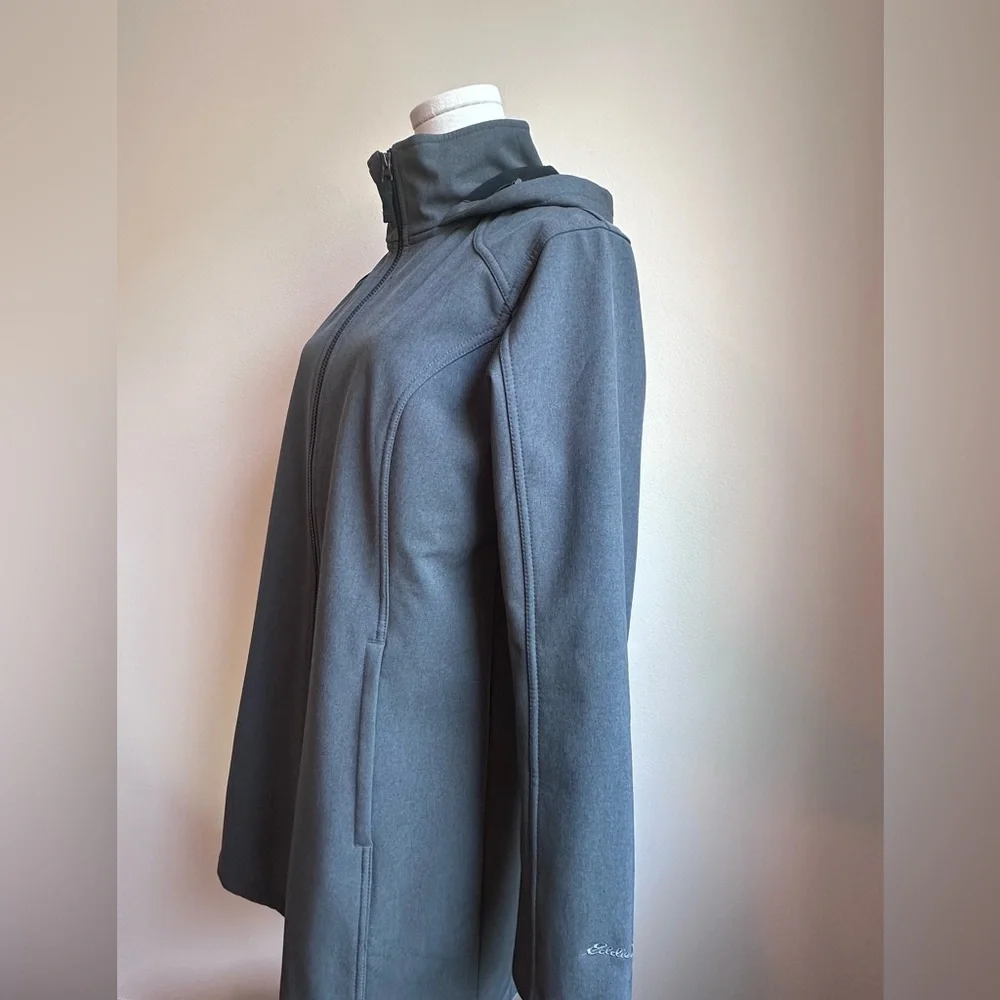 Eddie Bauer ‘Windfoil Elite’ Hooded Fleece Lined Gray Trench Coat | SIZE L - Picture 2 of 11